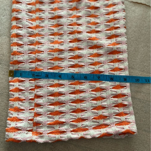 ❤️2/$50❤️[S] Zara Jaquered White Orange Pink Crochet Textured Wide Leg Pant - Picture 11 of 13